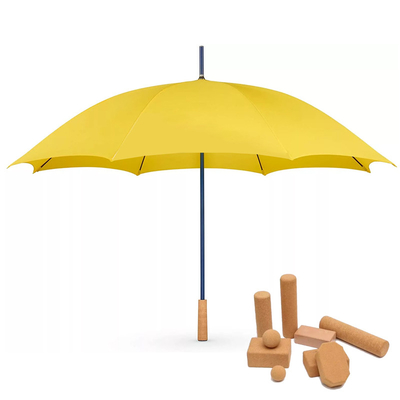 Customized Design Unbreakable Fiberglass Straight Golf Umbrella with Cork Handle Ideal