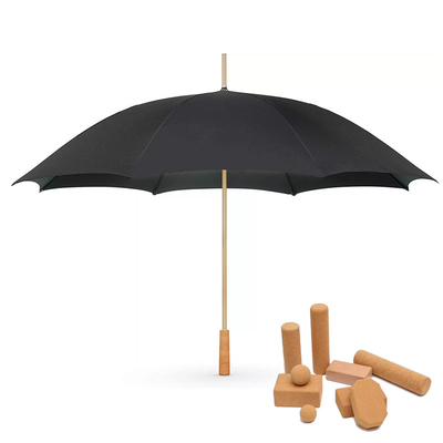 Customized Design Unbreakable Fiberglass Straight Golf Umbrella with Cork Handle Ideal