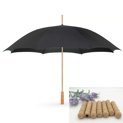 Customized Design Unbreakable Fiberglass Straight Golf Umbrella with Cork Handle Ideal