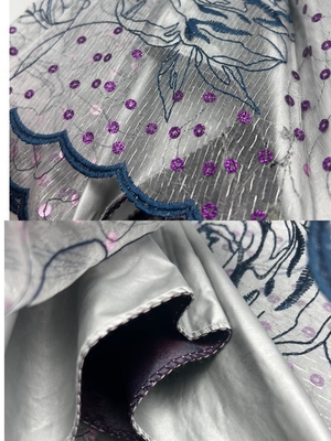 Sequin Embroidered Rose Adult Umbrella with Windproof Function and Lightweight Design