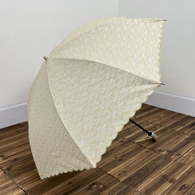 Travel Occasion Simple Pink Two-Fold Embroidery Umbrella Lightweight and Practical