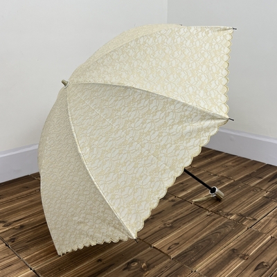 Travel Occasion Simple Pink Two-Fold Embroidery Umbrella Lightweight and Practical