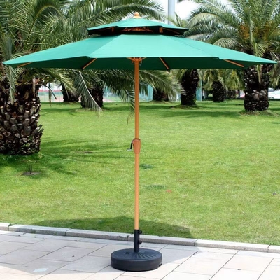 All in 1 Function White Power Coated Steel Frame Sunshade Umbrella with Tassels