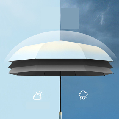 Sense Umbrella Gradient Double Sun Triple Fold Sun Protection for Adults 12K 23 Inch