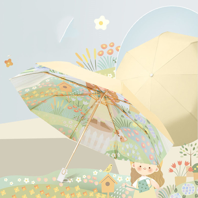 Minimalist Design Style Umbrellas Automatic Double Layer Sun Umbrella for UV Protection