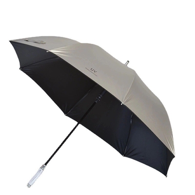 Plastic Coating Handle Long Double Titanium Silver Automatic Golf Umbrella for Outdoor