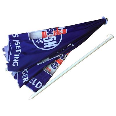 2.4 Meters Open Diameter Customized Logo Pongee Beach Umbrella for Outdoor Advertising