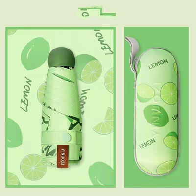 Customized 5 Folding Mini Pocket Umbrella Sunblock UV Sunshade Capsule Fruit Sun Umbrella