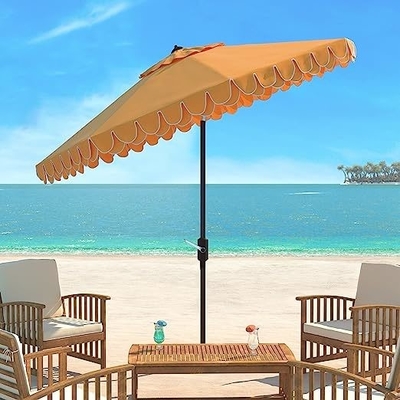 Minimalist Design Beach Umbrella 9 inch Black and White Auto Tilt for Outdoor Collection