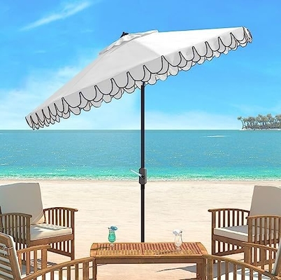 Minimalist Design Beach Umbrella 9 inch Black and White Auto Tilt for Outdoor Collection