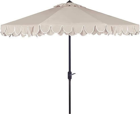 Plastic Tips Iris Fashion Line Auto Tilt Black and White 9 inch Small Beach Umbrella
