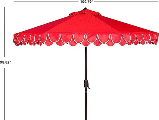 Umbrella Black and White 9 inch Outdoor Collection Line Auto Tilt Garden Sun Umbrella