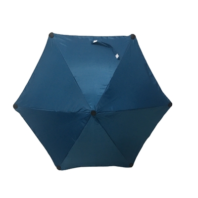 6 Rib Round Clip Sun Umbrella Swiveling UV Sunshade Sliver Coating and Customized Logo