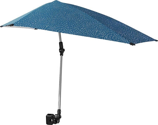 6 Rib Round Clip Sun Umbrella Swiveling UV Sunshade Sliver Coating and Customized Logo