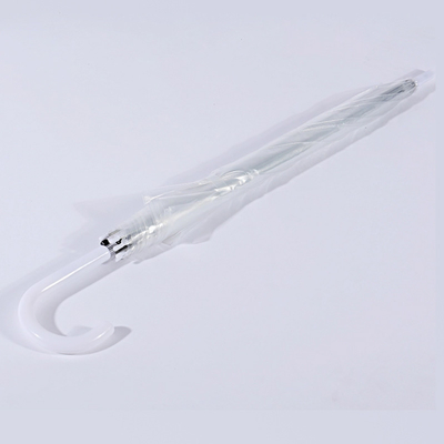Party Occasion Semi-automatic Plastic J Handle Umbrella with Transparent Clear Canopy