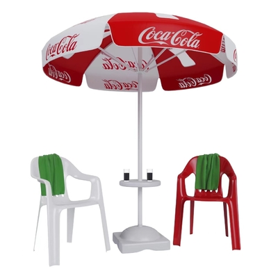 PP Cup Holder and Plastic Tray Accessories for Minimalist Style Outdoor Beach Umbrella