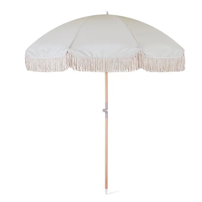 Outdoor Patio Beach Umbrella with Tassel Sunshade and 29/32 Shaft Korean Style Large