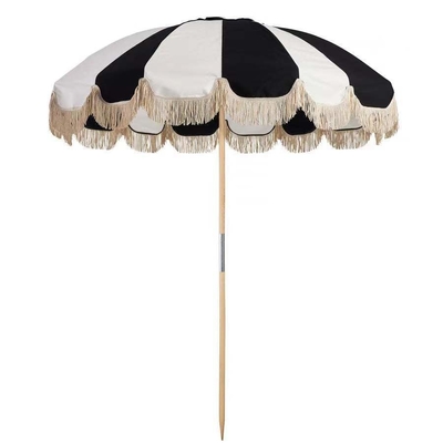 Outdoor Patio Beach Umbrella with Tassel Sunshade and 29/32 Shaft Korean Style Large