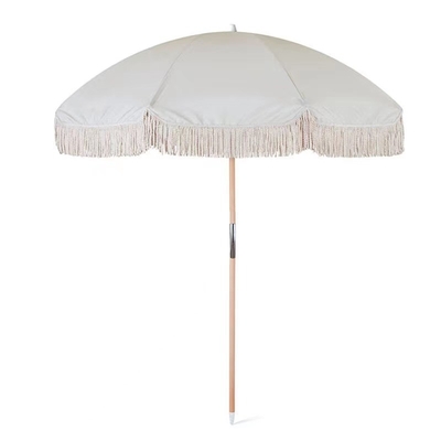 Outdoor Patio Beach Umbrella with Tassel Sunshade and 29/32 Shaft Korean Style Large
