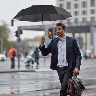 Men's Business Folding Umbrella with Tire Tread Handle and Breathable Design from German