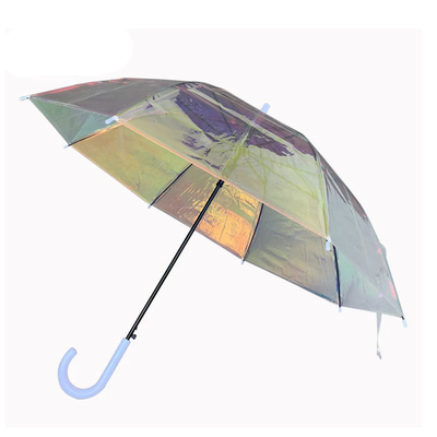POE Holographic Magic Laser Auto Umbrella American Style Design with Black Metal Frame