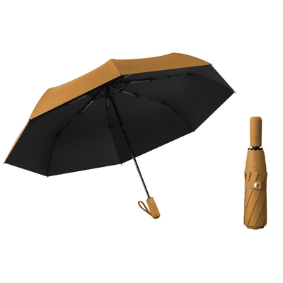 190T Nylon Fabric Triple Fold Umbrella for Windproof Support and Logo Customization