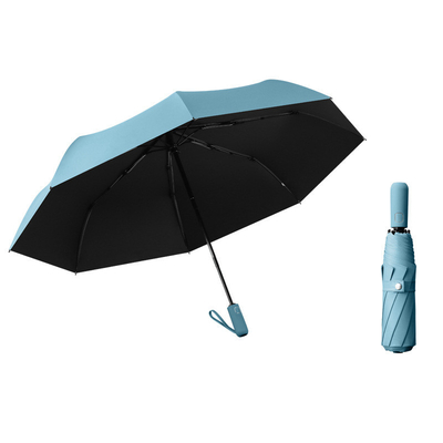 190T Nylon Fabric Triple Fold Umbrella for Windproof Support and Logo Customization