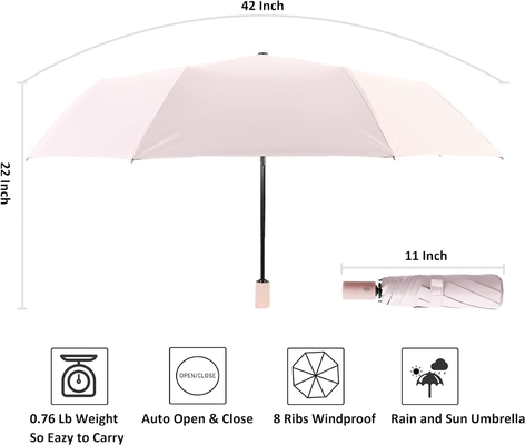 95cm Open Diameter Pink Umbrella Perfect Gift for Women in Rainy Season