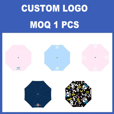 Business Men Gift Three-folding Umbrella with Custom Logo and 95cm Open Diameter
