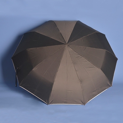 27 inch 10 k Double Umbrella Folding Sunblock Vinyl Shade Manual 3 Folding Umbrella