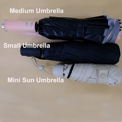 Sun Protection Lightweight Small Pocket Umbrella with Protective Cover 90cm Open Diameter