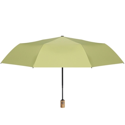 Wood Handle Three-fold Umbrella for Women Auto Open/Close Three-fold Design Style