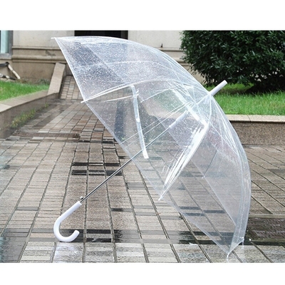 Transparent Fabric Auto Open Customized Straight Umbrella for Promotion Advertising