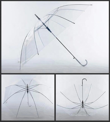 Transparent Fabric Auto Open Customized Straight Umbrella for Promotion Advertising