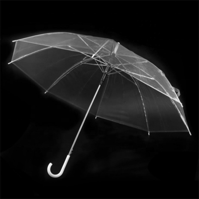 Transparent Fabric Auto Open Customized Straight Umbrella for Promotion Advertising