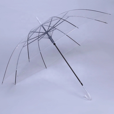 Transparent Fabric Auto Open Customized Straight Umbrella for Promotion Advertising