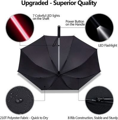 Scandinavian Lights Katana Umbrella LED Lights Samurai Sword Design 190T Nylon Fabric