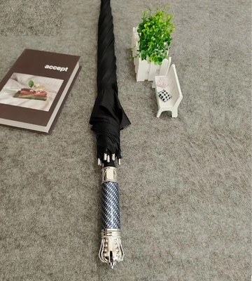 Travel Occasion Marbleized Handle Umbrella in Golden and Black with Custom Print
