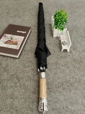 Travel Occasion Marbleized Handle Umbrella in Golden and Black with Custom Print