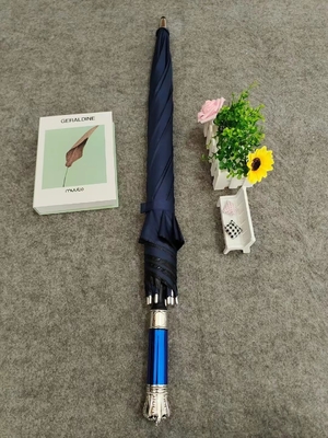 Travel Occasion Marbleized Handle Umbrella in Golden and Black with Custom Print