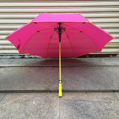 Direct Semi-automatic Long Handle Golf Umbrella with Contemporary Color Fiber Design