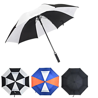 Customized Black and White Golf Umbrella with 120cm Open Diameter
