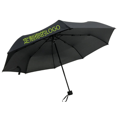 All in 1 21 Inch Three-Fold Folding Umbrella and Fiber Activity Gift Set for Advertising