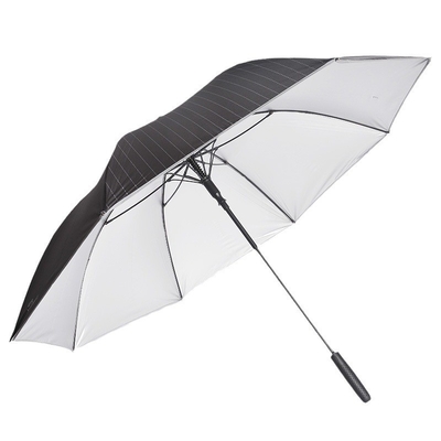 Titanium Silver Sunshade LED Business Golf Automatic Umbrella 27&quot;*8k Fiberglass Frame
