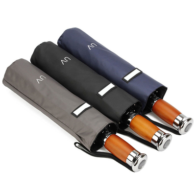Shaft Fiberglass Advertising Umbrella with Three-Folding Auto Open and Close Feature