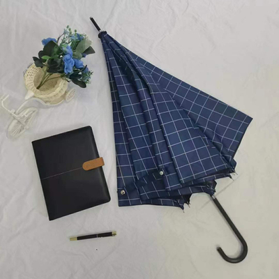 190T Pongee Fabric Plaid Texture Umbrella for Rainy Days and Business Advertising