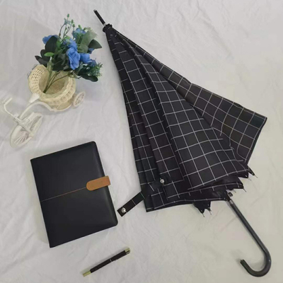 190T Pongee Fabric Plaid Texture Umbrella for Rainy Days and Business Advertising