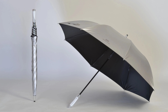 Semi-automatic 27inch 8k Golf Umbrella for Rain Waterproof Titanium Silver Umbrella
