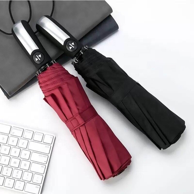Black Pongee Waterproof Auto Paraguas Fashionable 3 Folding UV Automatic Umbrella