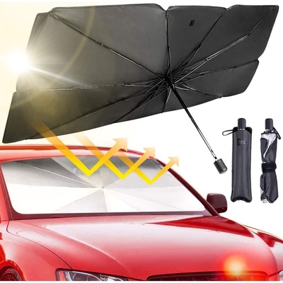 Steel Shaft Car Sunshade for Front Windshield and Sun Protection 140cm Open Diameter